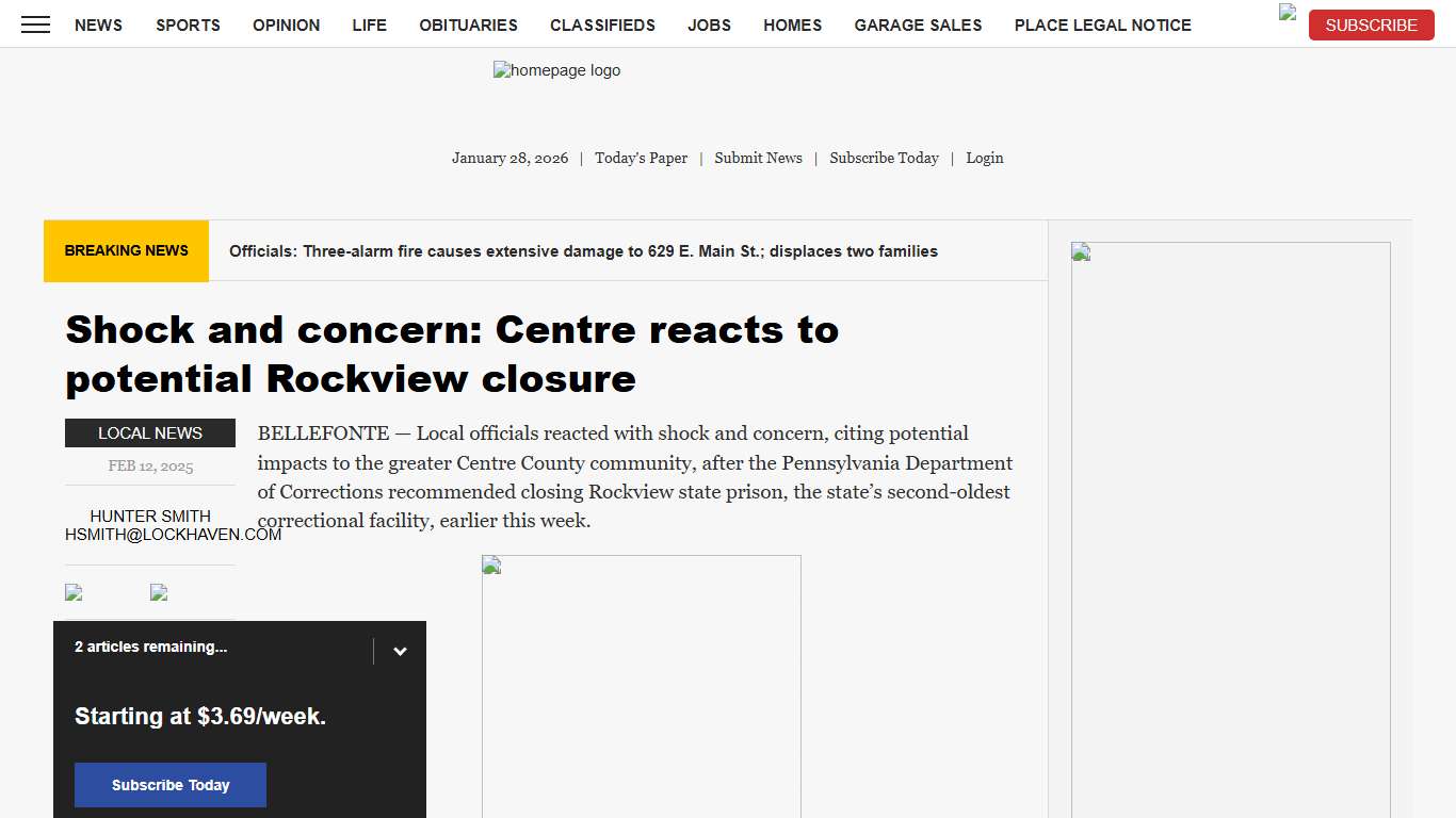 Shock and concern: Centre reacts to potential Rockview closure News, Sports, Jobs - The Express